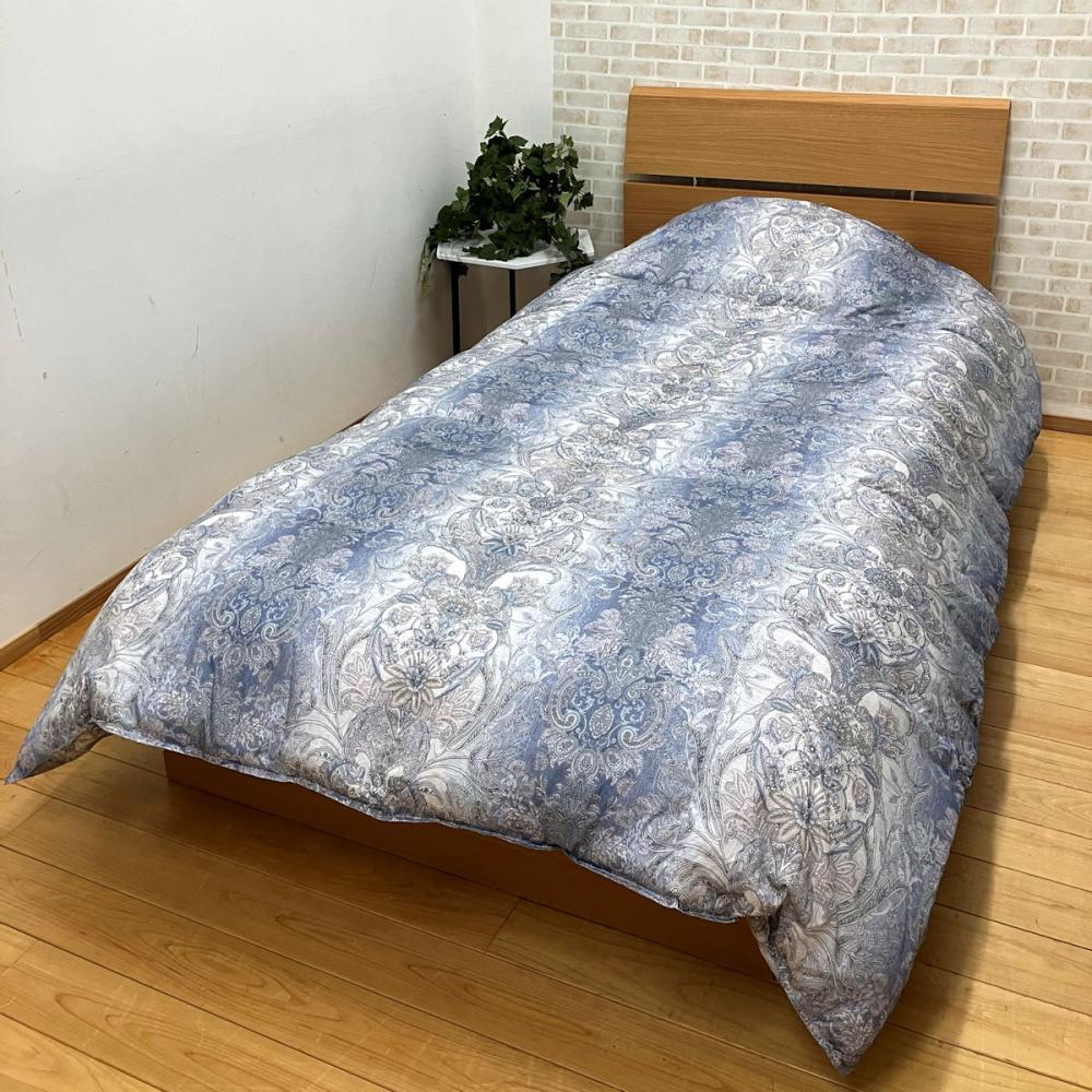 昭和西川　羽毛掛布団　ホワイトダックダウン９０％　ブルー　１．１ｋｇ　シングルロング　１５０×２１０ｃｍ