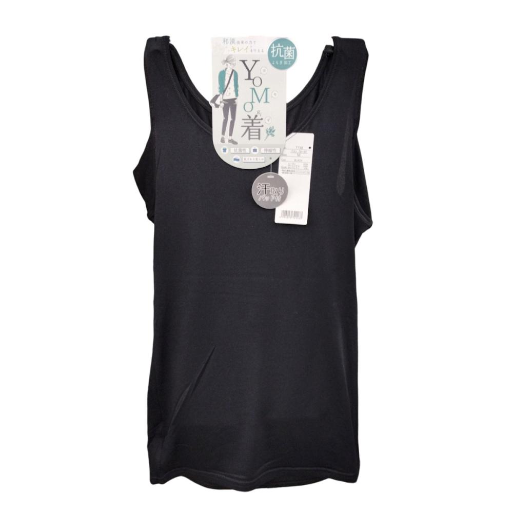 ヨモギ加工　タンクトップ　レーヨン　ブラック　Ｌ
