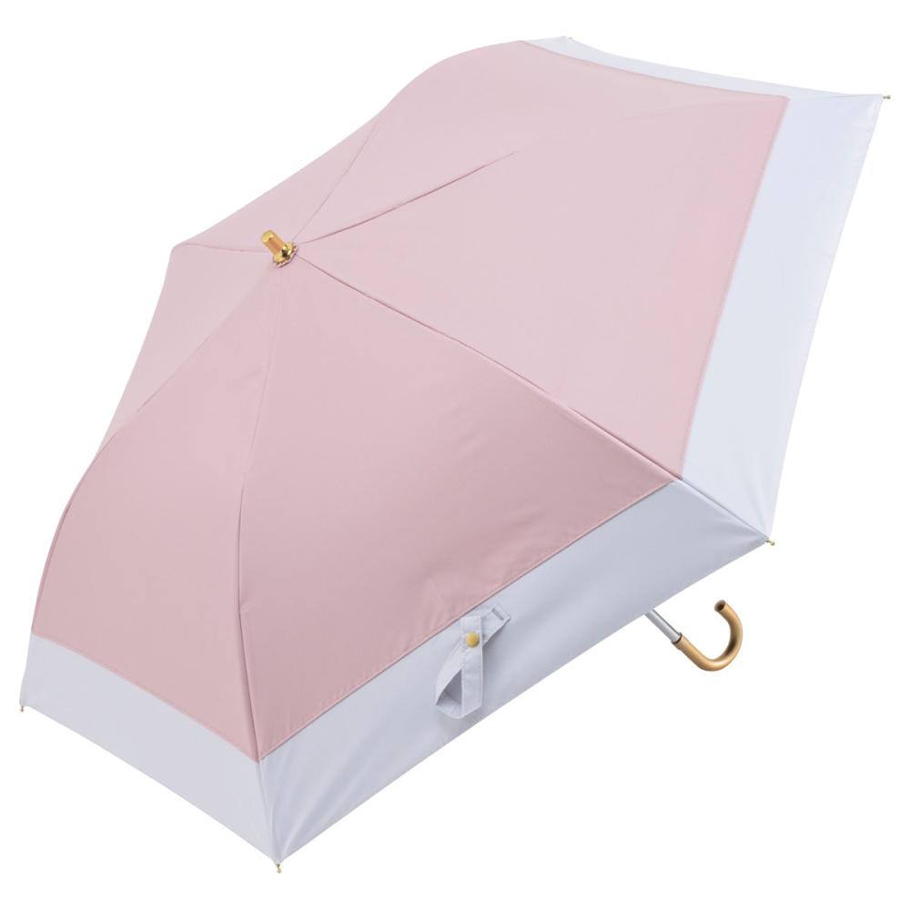 スギハラ　晴雨兼用　折り畳み傘　５０ｃｍ　トップレスミニ　バイカラー　ピンク