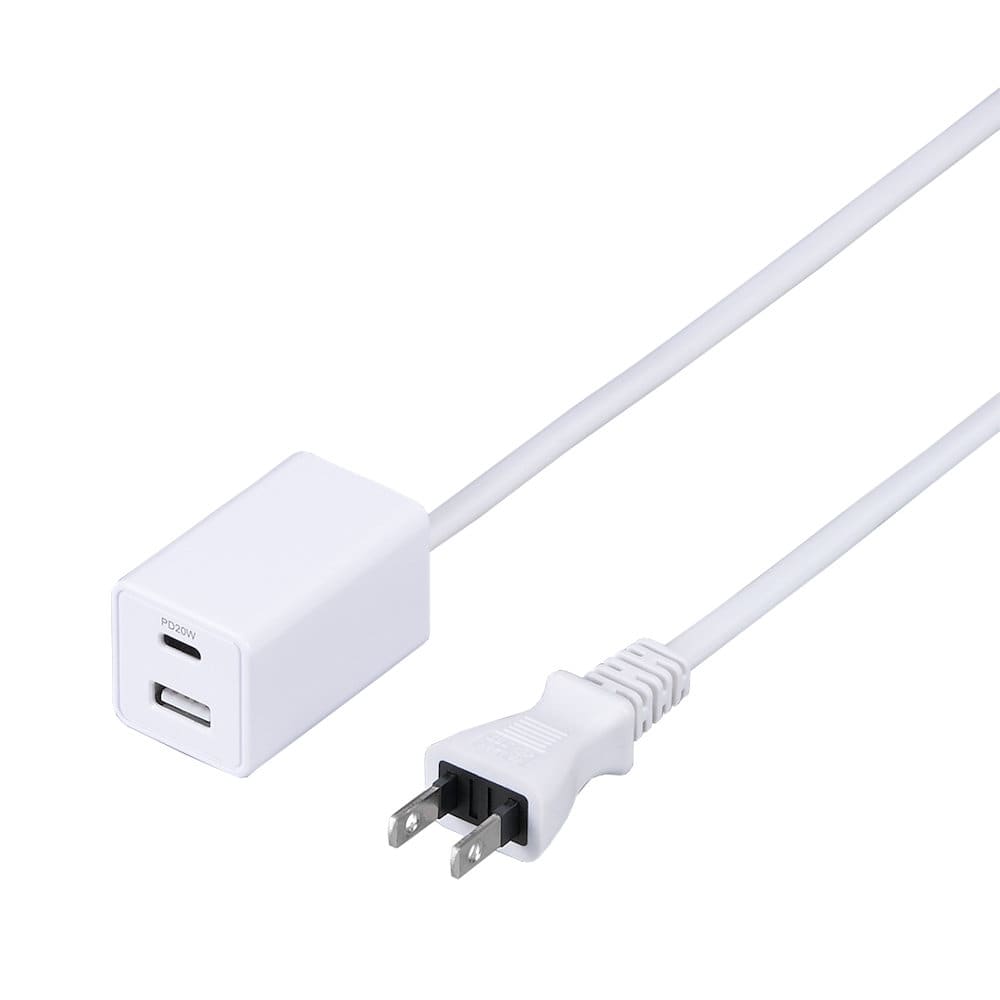 ヤザワ　スイッチ付ＵＳＢタップ　ＰＤ２０Ｗ　白　１ｍ　Ｈ５２１１ＰＤ２０ＷＨ