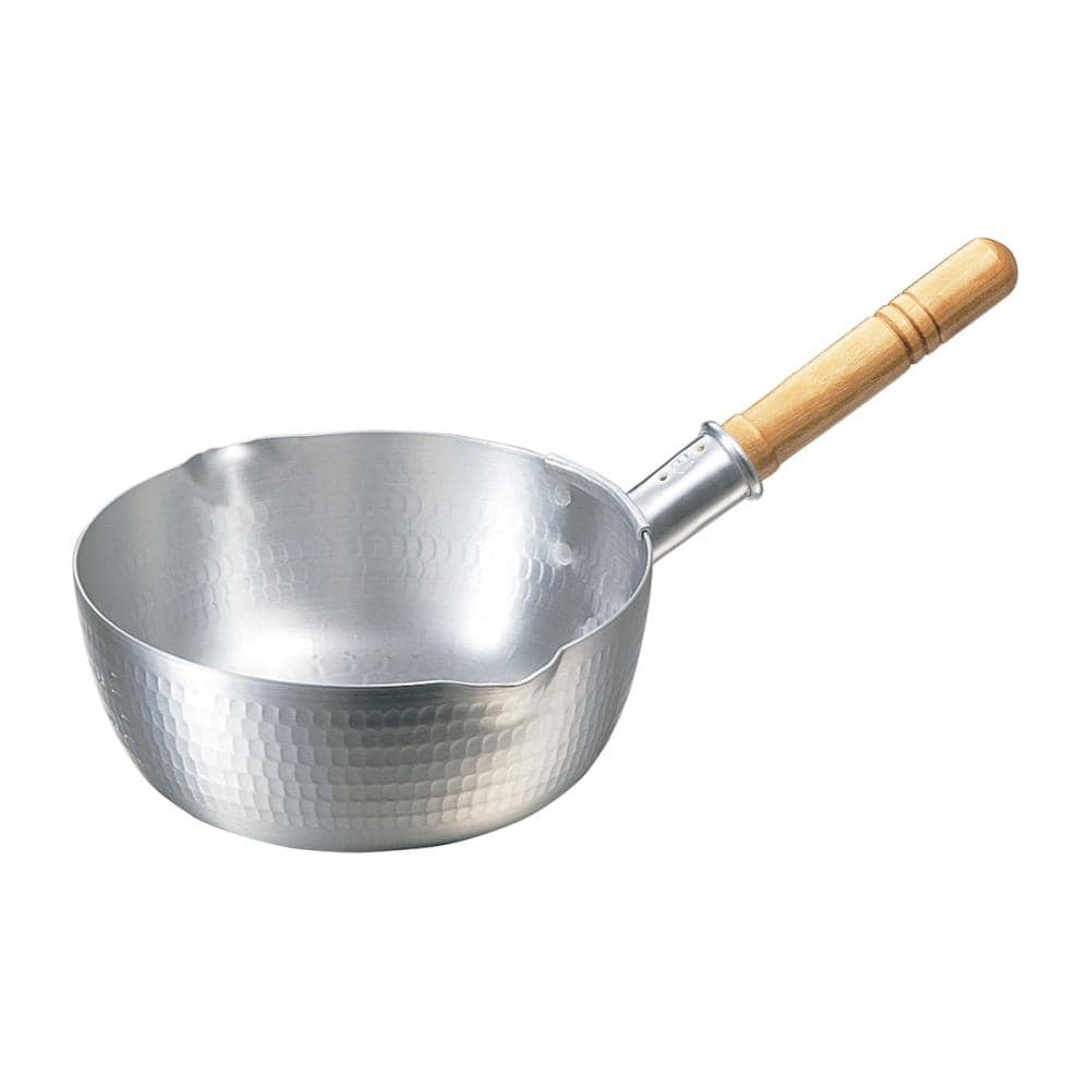 ナカオ　アルミ打出　雪平鍋（目盛付）　２１ｃｍ　両口