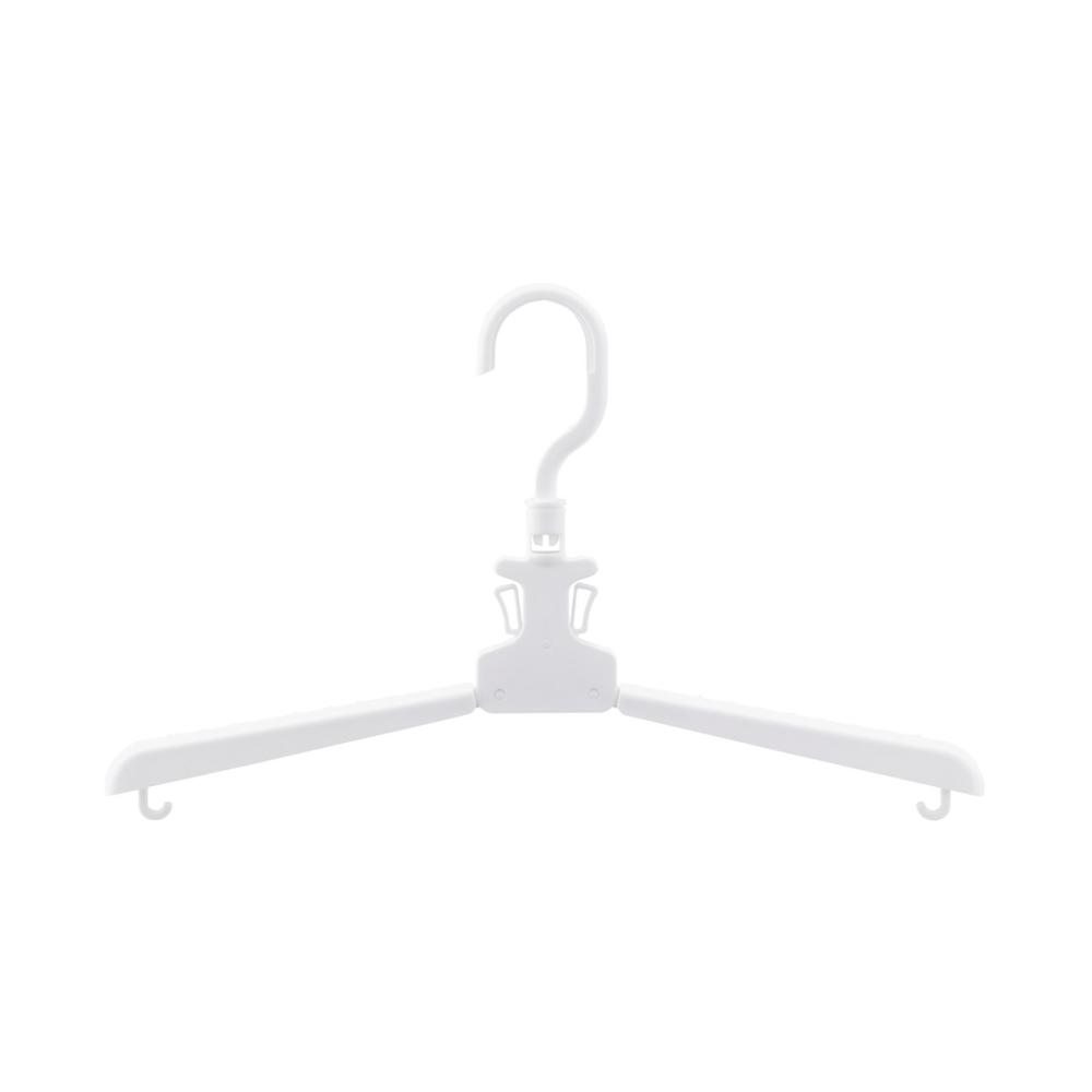 アテーナライフ　乾きやすい伸縮スライドハンガー　ホワイト　２本組