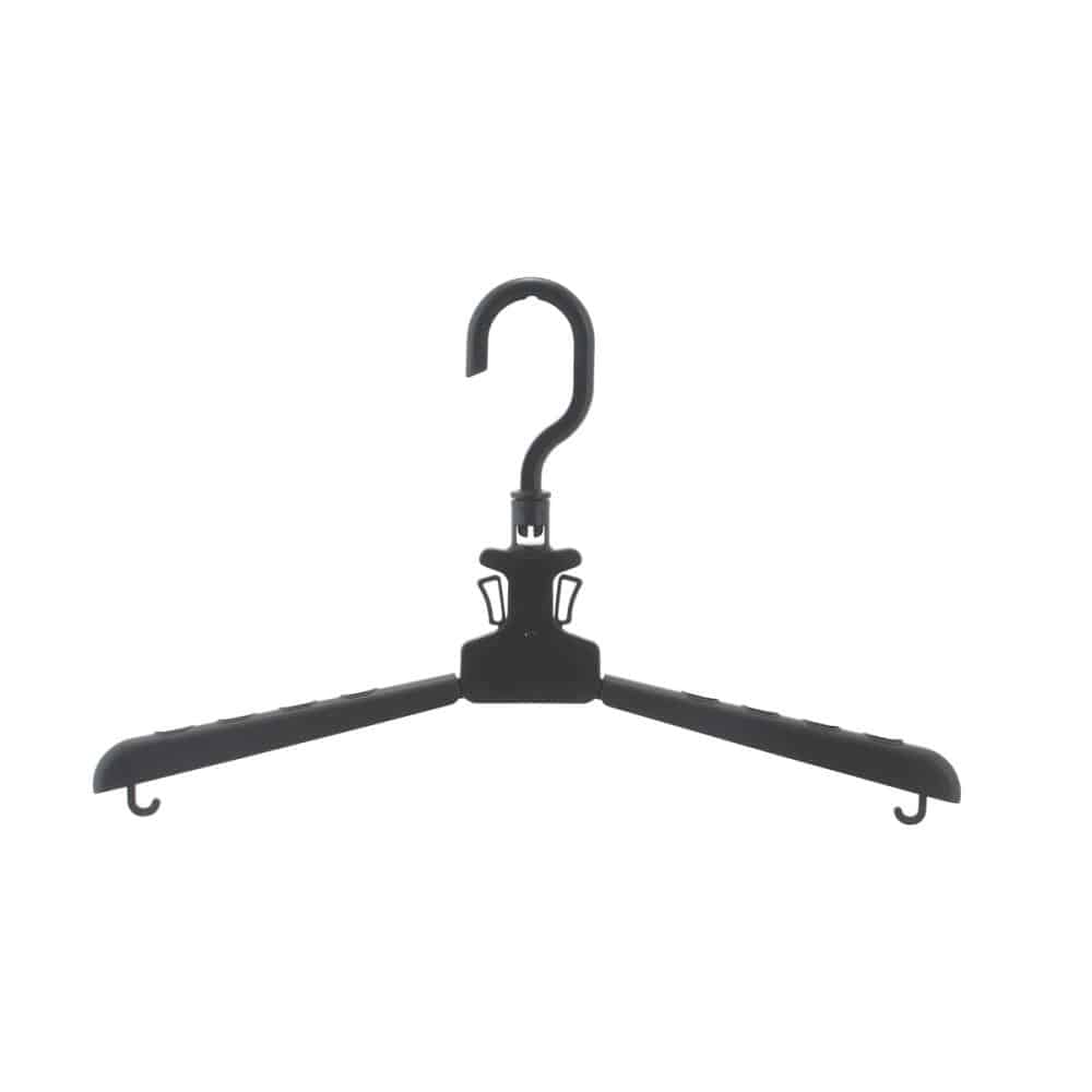 アテーナライフ　乾きやすい伸縮スライドハンガー　ブラック　２本組