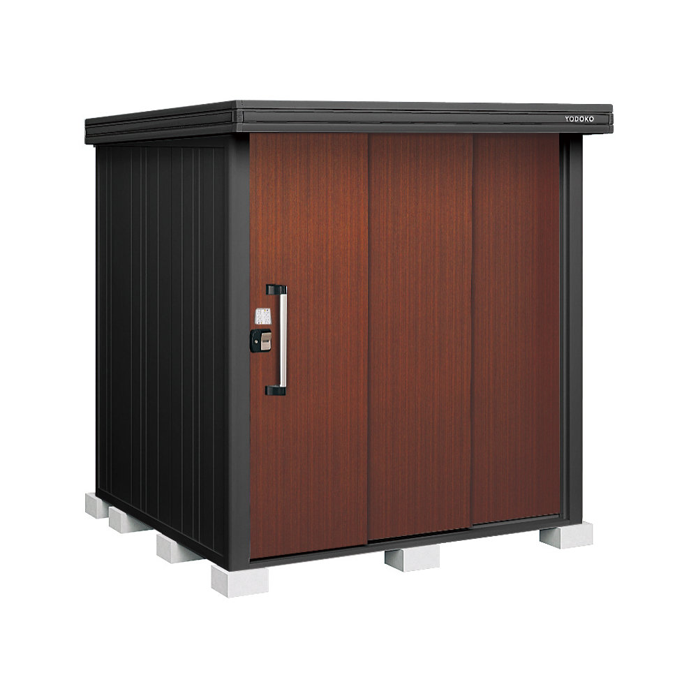 ヨド物置　ＢＬＡＣＫエルモ　積雪型　間口１８６×奥行１８６×高さ２１２ｃｍ　ショコラウッド　ＬＭＤＳ－１８１８－ＢＫ／ＣＷ