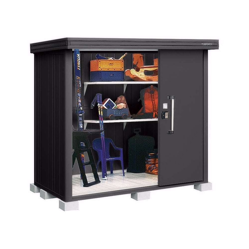 ヨド物置　ＢＬＡＣＫエルモ　積雪型　間口２２１×奥行１１６×高さ２１２ｃｍ　ブラック　ＬＭＤＳ－２２１１－ＢＫ／ＢＫ