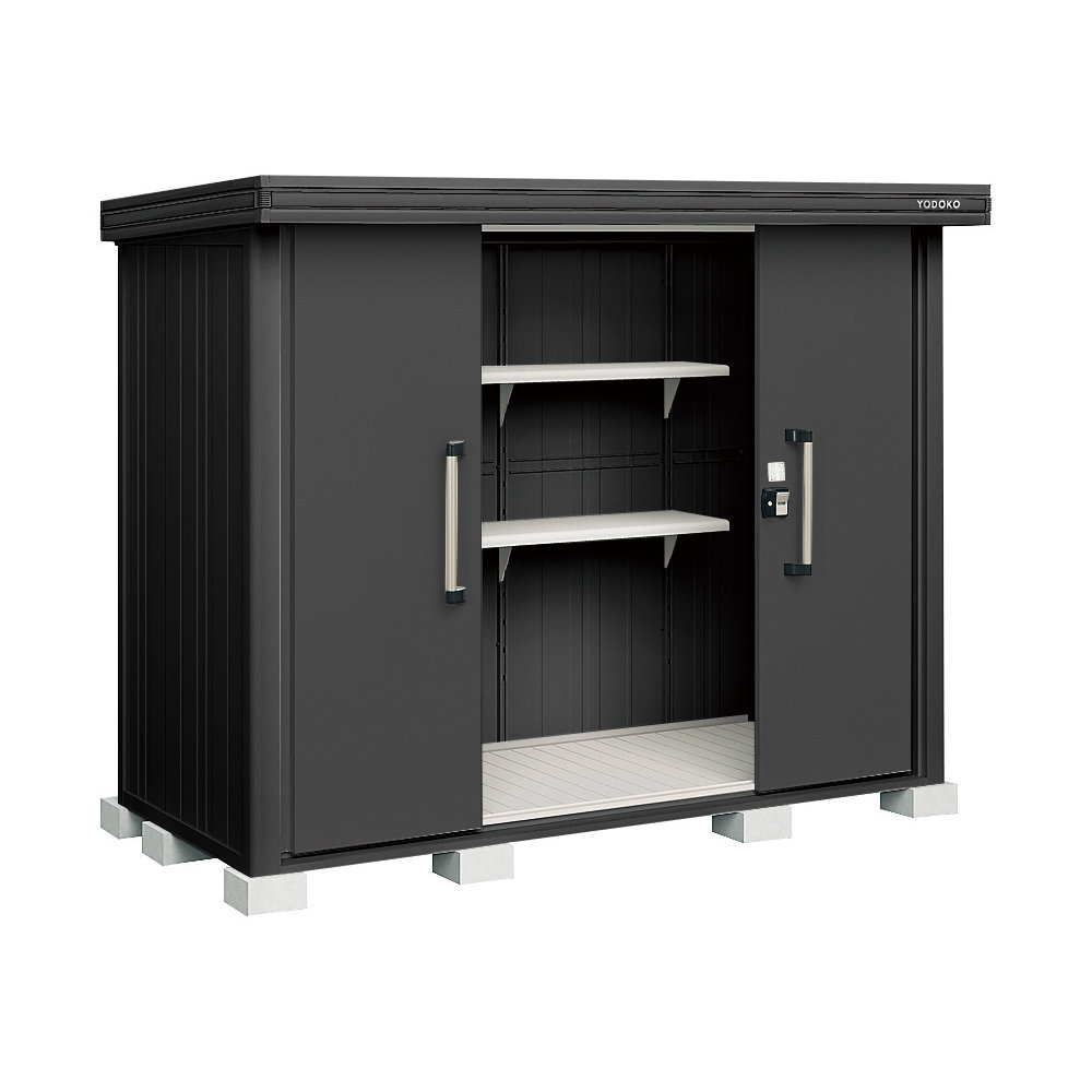 ヨド物置　ＢＬＡＣＫエルモ　豪雪型　間口２５６×奥行１１６×高さ２１２ｃｍ　ブラック　ＬＭＤＵ－２５１１－ＢＫ／ＢＫ