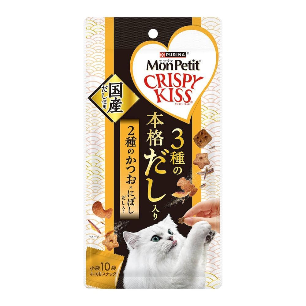 モンプチ　クリスピーキッス　３種の本格だし入り　２種のかつお×にぼし　３０ｇ