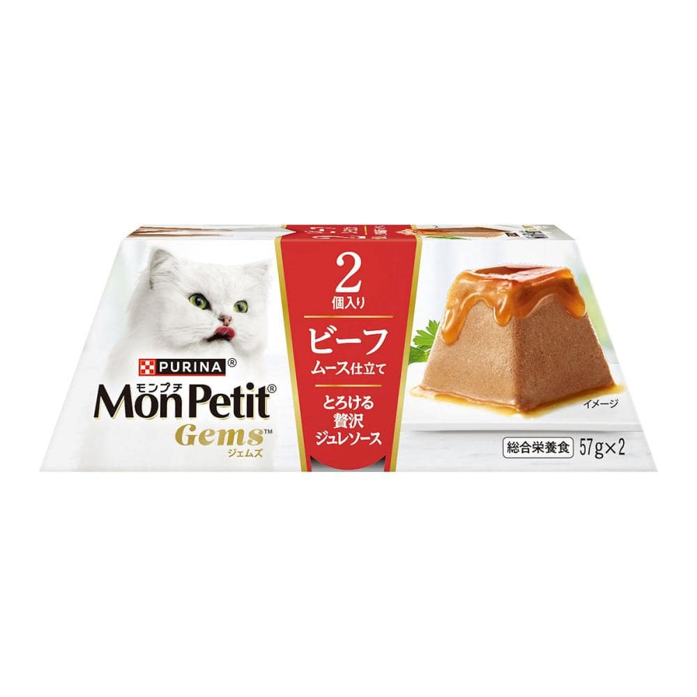 モンプチ　ジェムズ　ビーフムース仕立て　とろける贅沢ジュレソース　２個入り