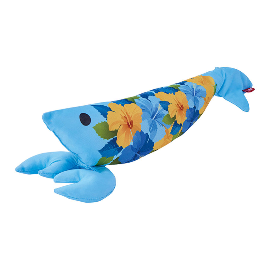 猫用おもちゃ　ひんやりけりぐるみ　エビ　ハイビスカス