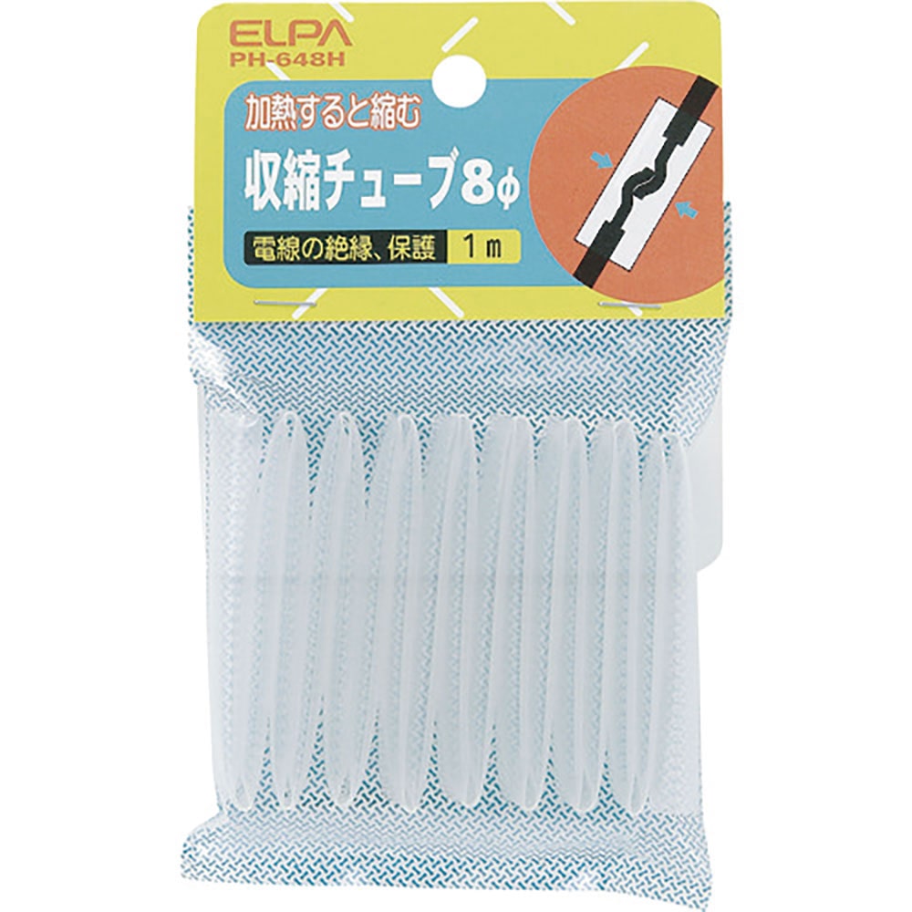 ＥＬＰＡ　収縮チューブ　８Φ　ホワイト　ＰＨ－６４８Ｈ＿