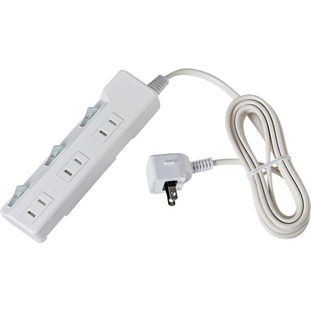 ＥＬＰＡ　コード付タップ　耐雷ＳＷ付タップ　３個口２Ｍ　ＷＬＫ－３２Ｓ（Ｗ）＿