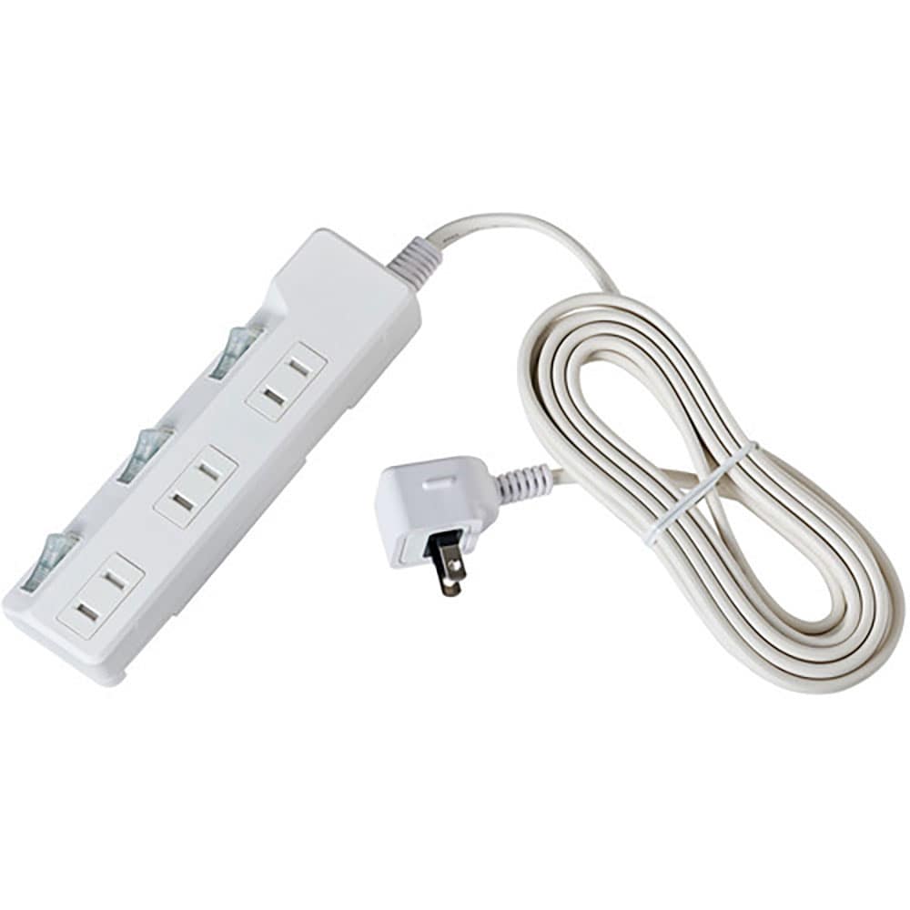 ＥＬＰＡ　コード付タップ　耐雷ＳＷ付タップ　３個口３Ｍ　ＷＬＫ－３３Ｓ（Ｗ）＿