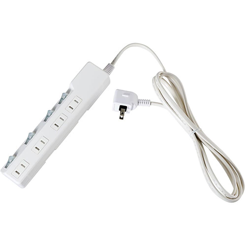 ＥＬＰＡ　コード付タップ　耐雷ＳＷ付タップ　４個口２Ｍ　ＷＬＫ－４２Ｓ（Ｗ）＿