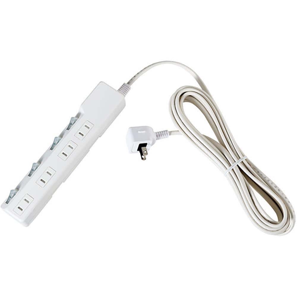 ＥＬＰＡ　コード付タップ　耐雷ＳＷ付タップ　４個口５Ｍ　ＷＬＫ－４５Ｓ（Ｗ）＿