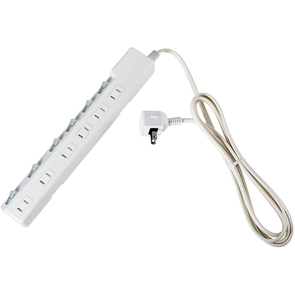 ＥＬＰＡ　コード付タップ　耐雷ＳＷ付タップ　６個口２Ｍ　ＷＬＫ－６２Ｓ（Ｗ）＿