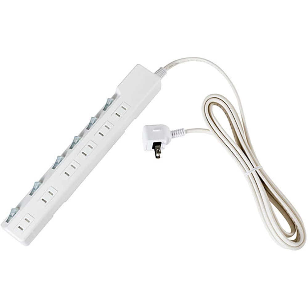 ＥＬＰＡ　コード付タップ　耐雷ＳＷ付タップ（ブレーカー）　６個口３Ｍ　ＷＬＫ－６３Ｂ（Ｗ）＿