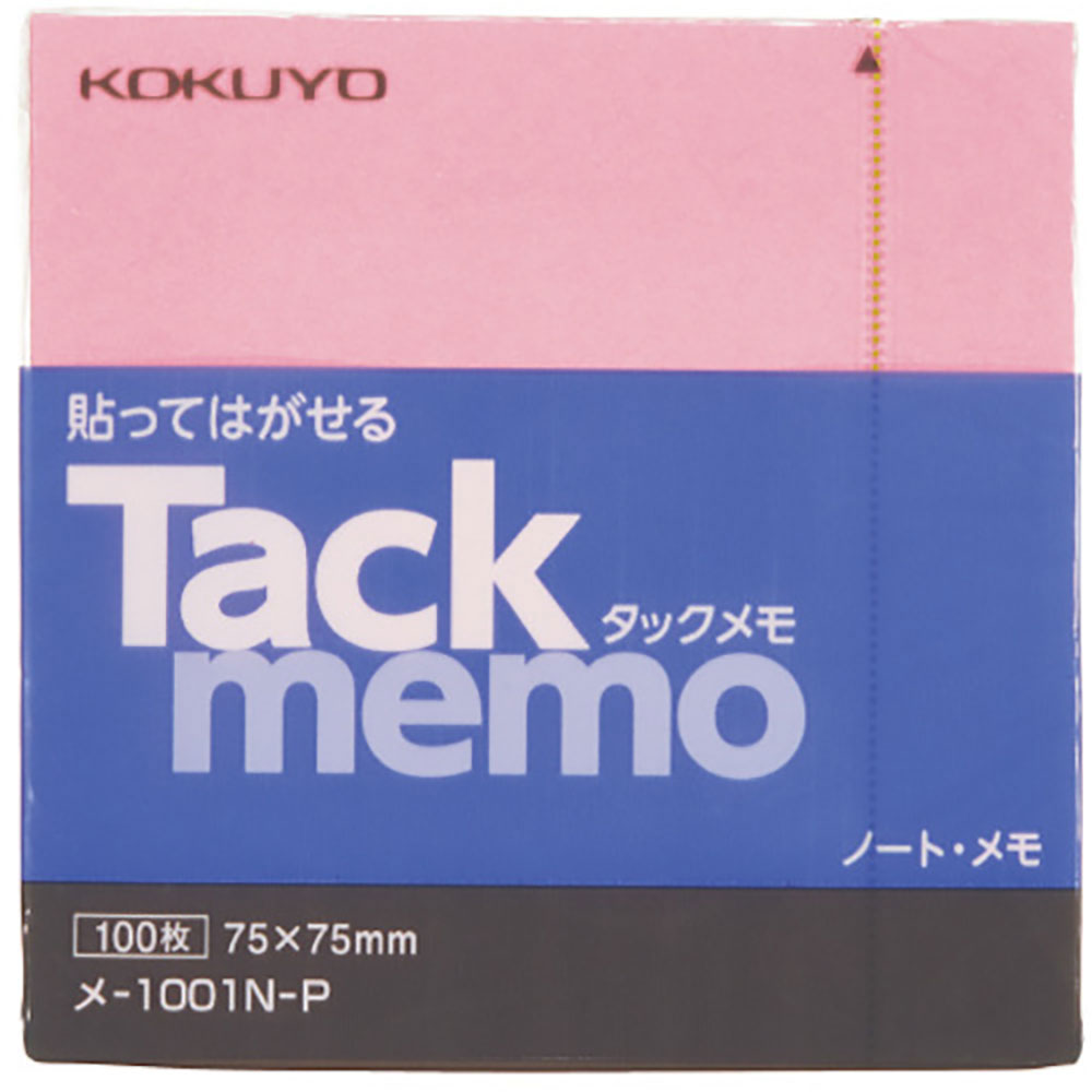 ＫＯＫＵＹＯ　タックメモ　ノートタイプ　７５×７５　ピンク　メ－１００１Ｎ－Ｐ　５０４３５０５０＿