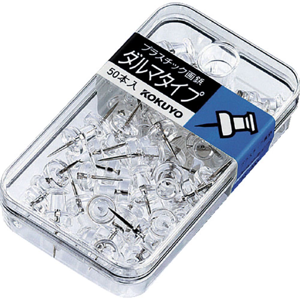 ＫＯＫＵＹＯ　プラスチック画鋲　ダルマタイプ　５０本　透明　カヒ－２５Ｔ　５０４１１１２２＿