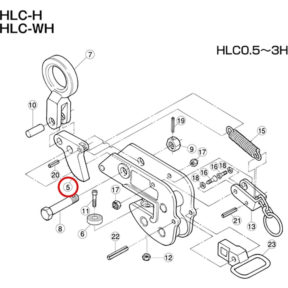 スーパー　横吊りクランプ（Ｈ）　カム　ＨＬＣＴ０．５Ｈ＿