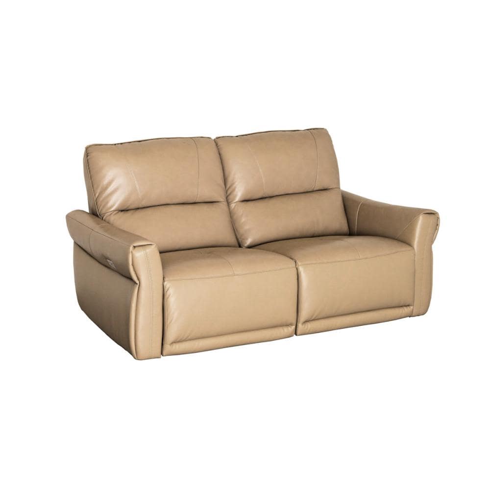 壁付けできる電動ソファ　チェルシー　２人掛け　ライトブラウン