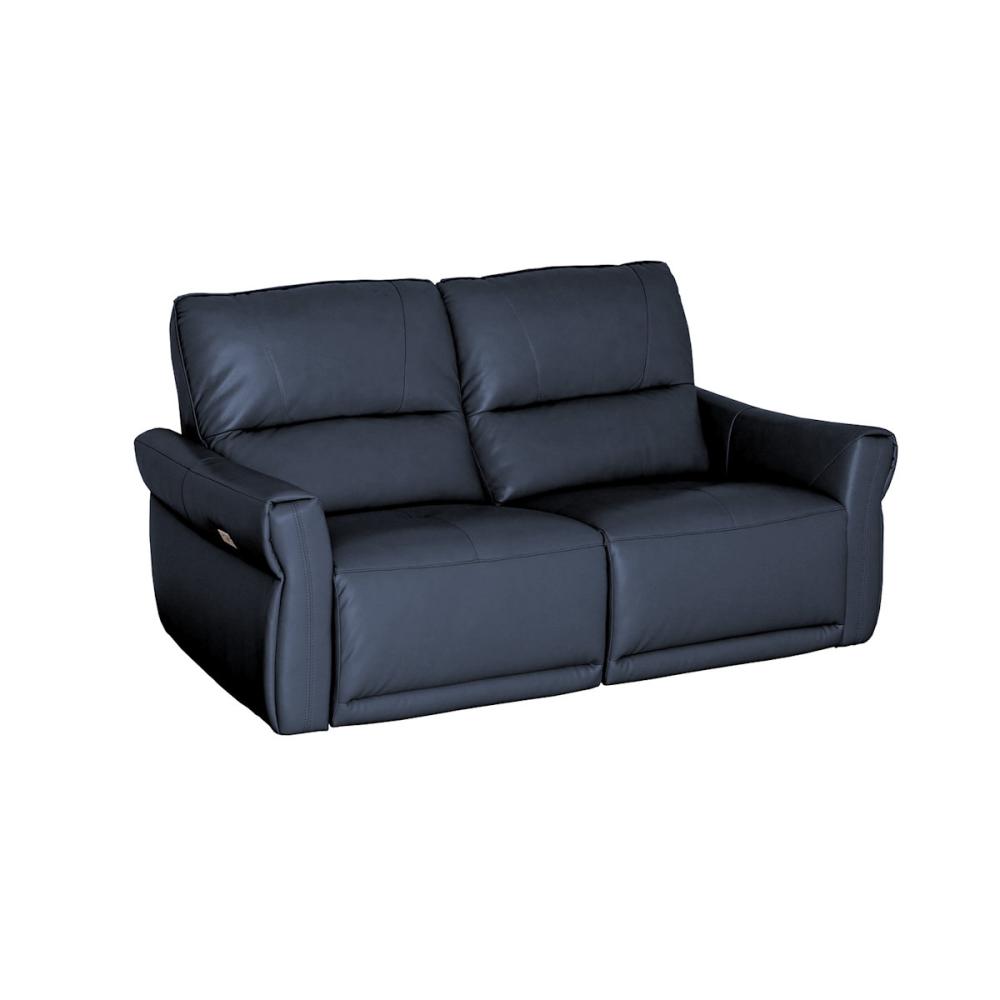 壁付けできる電動ソファ　チェルシー　２人掛け　ネイビー