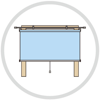 カーテンレールに取り付ける場合