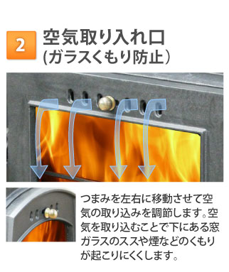 空気取り入れ口（ガラスくもり防止）