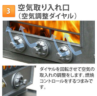 空気取り入れ口（空気調整ダイヤル）