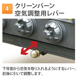 クリーンバーン（空気調整用レバー）
