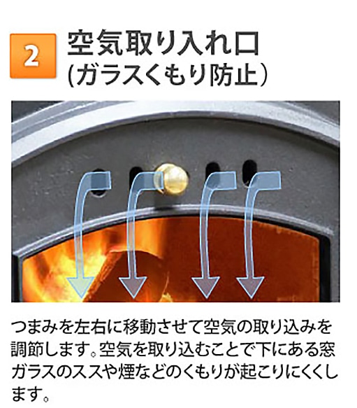 空気取り入れ口（ガラスくもり防止）