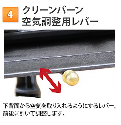 クリーンバーン（空気調整用レバー）