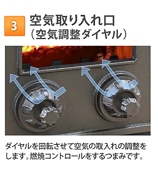 空気取り入れ口（空気調整ダイヤル）