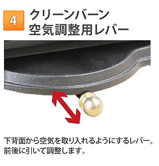 クリーンバーン（空気調整用レバー）