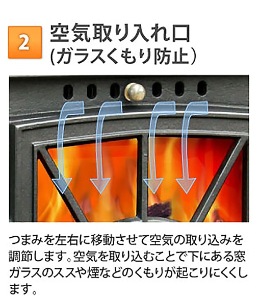 空気取り入れ口（ガラスくもり防止）