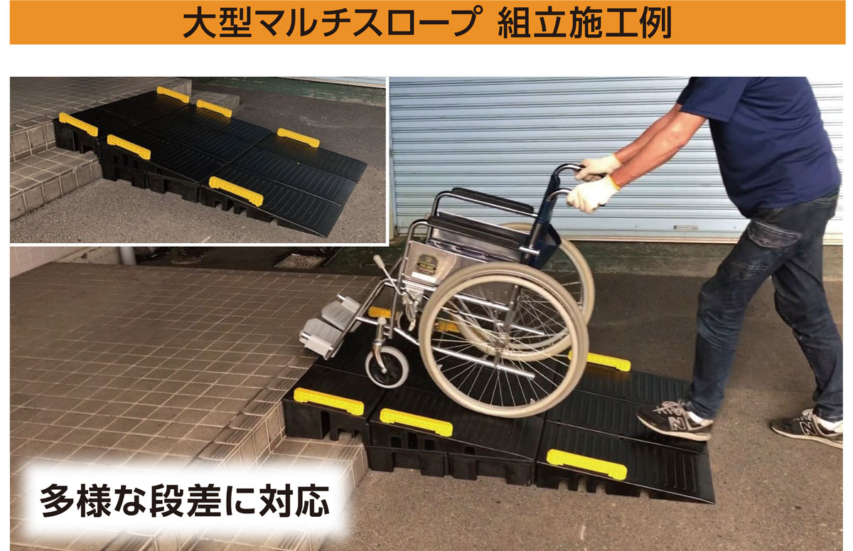 車いす、ベビーカー、歩行用に2