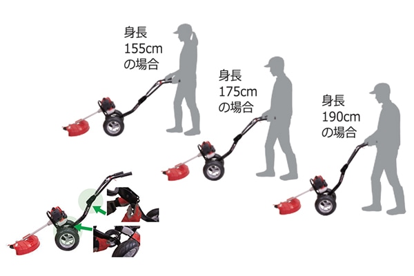 好みの高さにハンドル調整可能