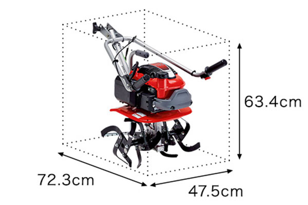 ハンドルをたたんで小さく収納