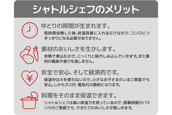 シャトルシェフのメリット