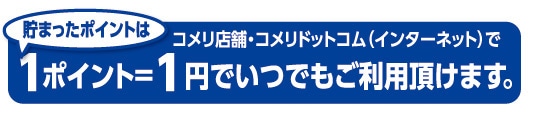 1ポイント1円でいつでもご利用頂けます