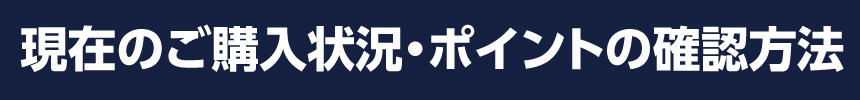 現在のご購入状況・ポイントの確認方法