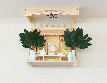 你的品牌名オリジナル神棚セット（桧三社）