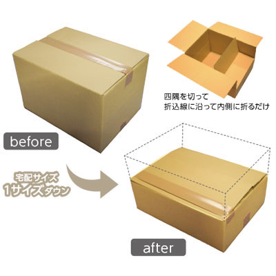 高さが変えられるダンボール