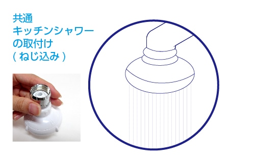 【共通】キッチンシャワーを付けると使いやすく便利（ねじ込みタイプ）