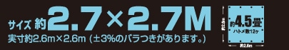 サイズ約2.7m×2.7m