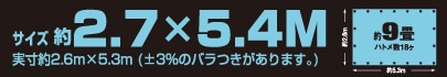 サイズ約2.7m×5.4m