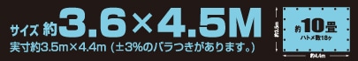 サイズ約3.6m×4.5m