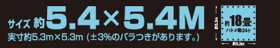 サイズ約5.4m×5.4m