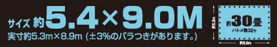 サイズ約5.4m×9.0m