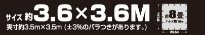 サイズ約3.6m×3.6m