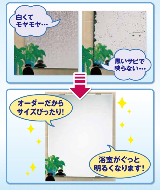 オーダーだからサイズぴったり！浴室がぐっと明るくなります！